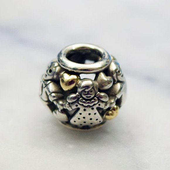 PANDORA Family Forever Charm I Sterling Silver with 14k Yellow Gold 791040 - Picture 1 of 15